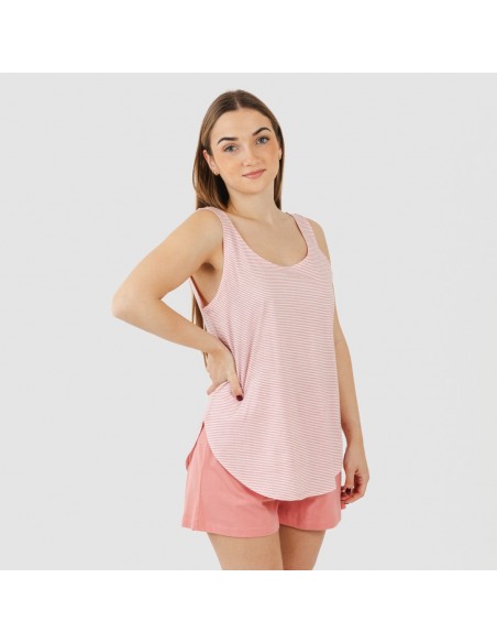 Pijama corto algodón Raya Aliena marsala Pijama corto algodón Raya Aliena marsala