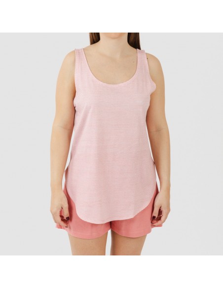 Pijama corto algodón Raya Aliena marsala Pijama corto algodón Raya Aliena marsala