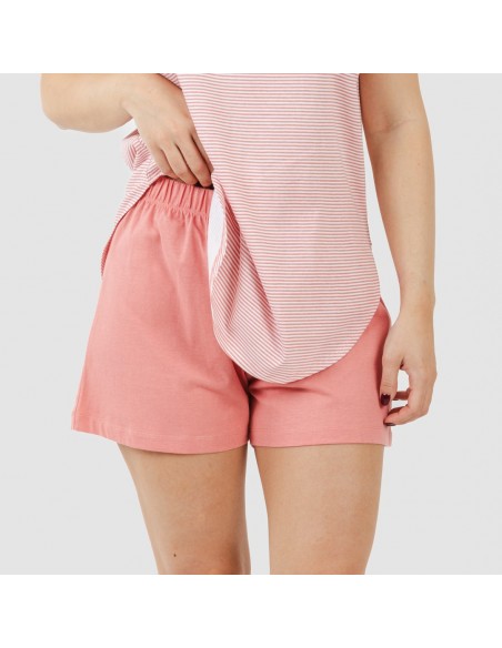 Pijama corto algodón Raya Aliena marsala Pijama corto algodón Raya Aliena marsala