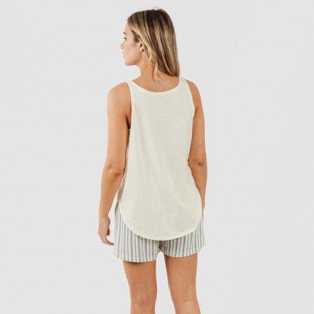 Pijama corto algodón Raya Brighton natural