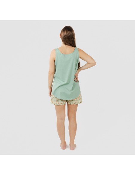 Pijama corto algodón Pamela verde pijamas-cortos-mujer