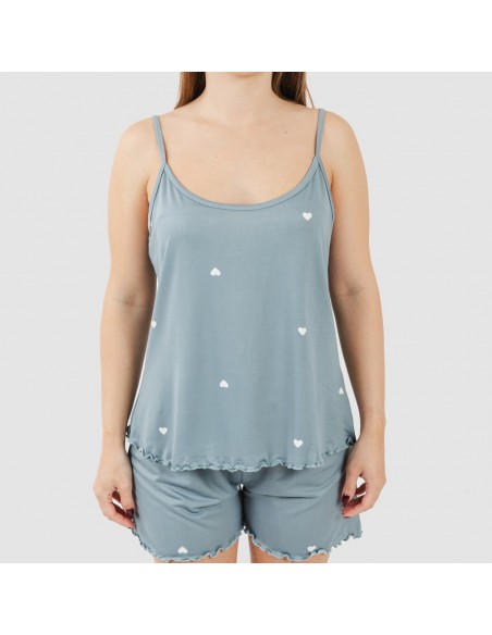 Pijama tirantes mujer soft Hearts indigo