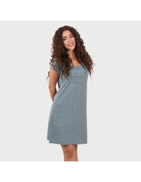 Blusón algodón Tiara verde azulado Blusón algodón Tiara verde azulado