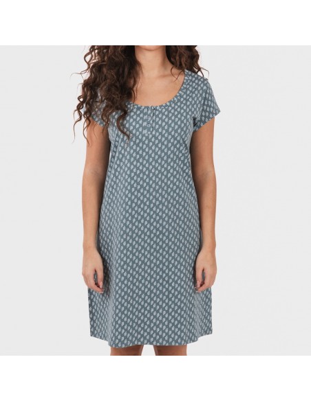 Blusón algodón Tiara verde azulado Blusón algodón Tiara verde azulado