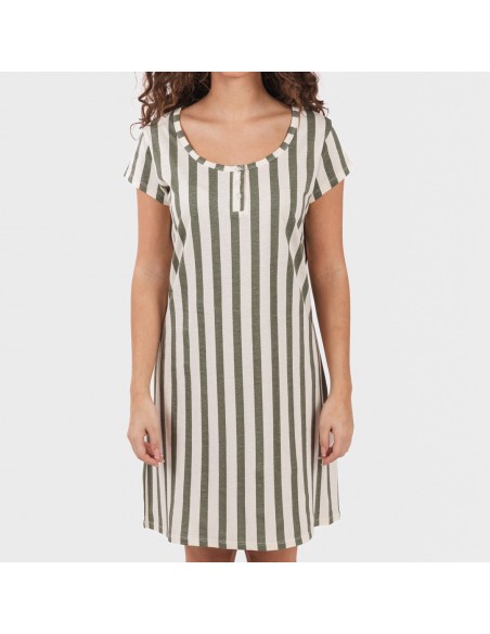 Blusón algodón Raya Avilés verde caceria Blusón algodón Raya Avilés verde caceria