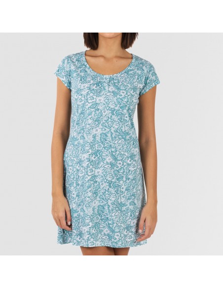 Blusón algodón Hera verde azulado