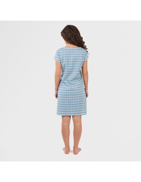 Blusón algodón Galieni verde azulado Blusón algodón Galieni verde azulado