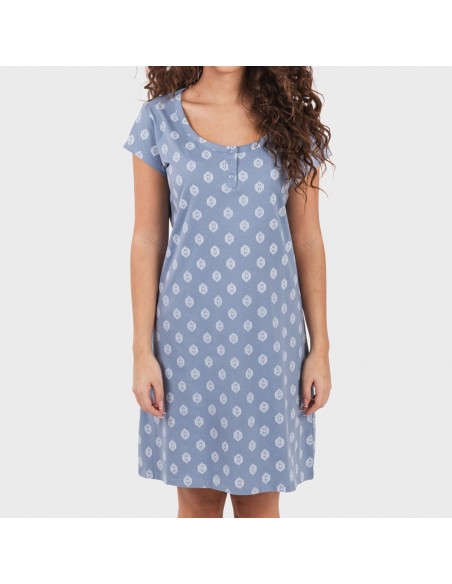 Blusón algodón Garbo azul añil Blusón algodón Garbo azul añil