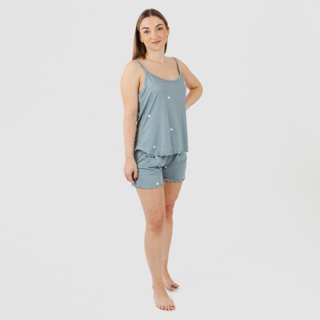 Pijama tirantes mujer soft Hearts indigo