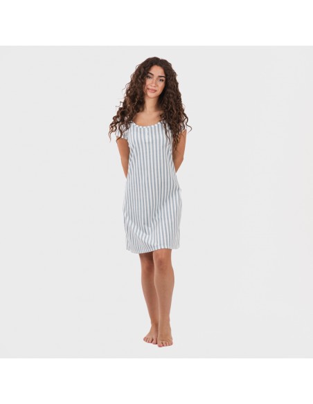 Blusón algodón Raya Anne verde azulado Blusón algodón Raya Anne verde azulado