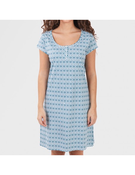 Blusón algodón Galieni verde azulado Blusón algodón Galieni verde azulado