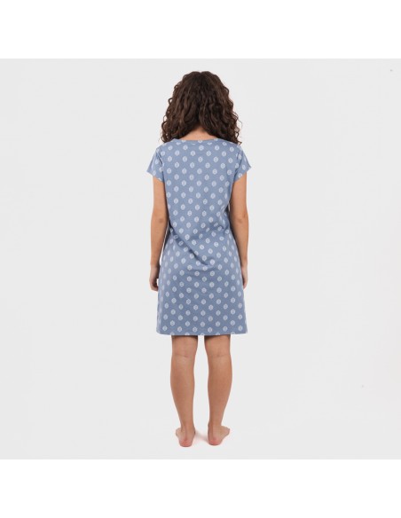 Blusón algodón Garbo azul añil Blusón algodón Garbo azul añil