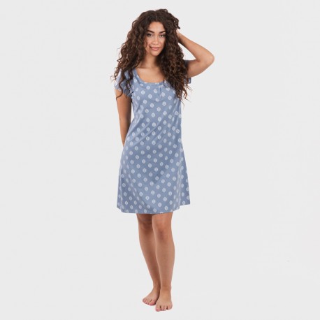 Blusón algodón Garbo azul añil