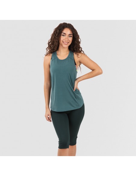 Conjunto deportivo leggings corto mujer verde botella Conjunto deportivo leggings corto mujer verde botella