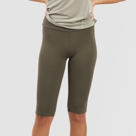 Conjunto deportivo leggings corto mujer verde hoja - verde cacería