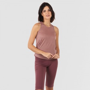 Conjunto deportivo leggings corto mujer malva - berenjena