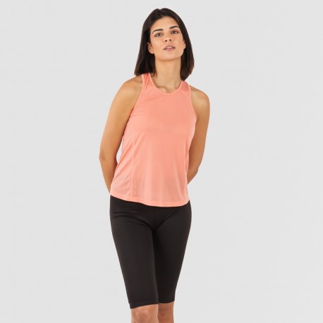 Conjunto deportivo leggings corto mujer naranja - negro
