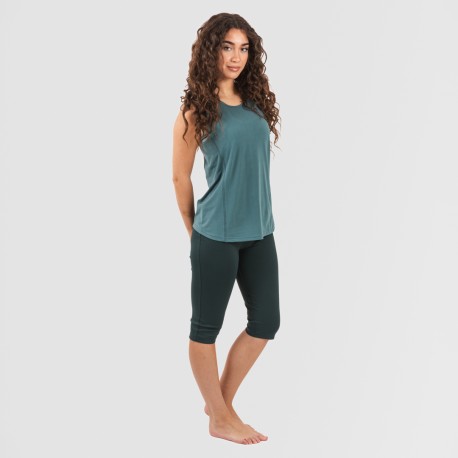 Conjunto deportivo leggings corto mujer verde botella