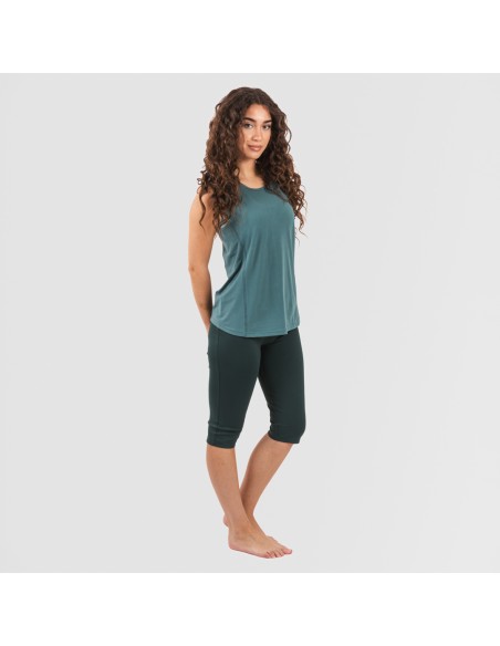 Conjunto deportivo leggings corto mujer verde botella ropa-deporte-mujer