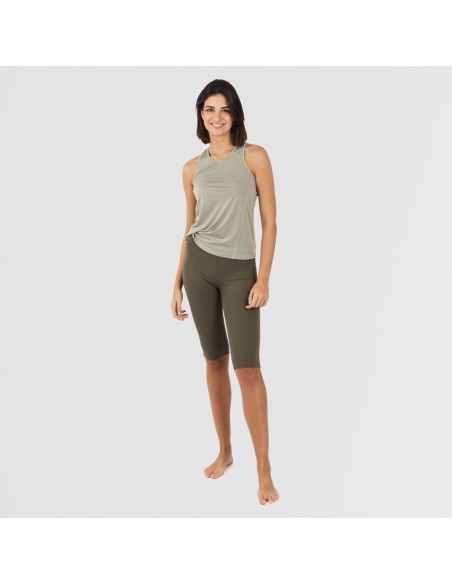 Conjunto deportivo leggings corto mujer verde hoja - verde cacería ropa-deporte-mujer