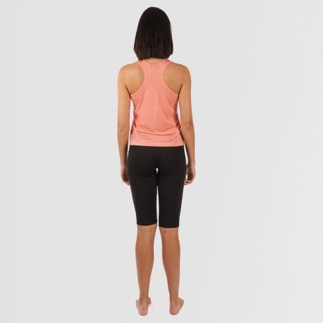 Conjunto deportivo leggings corto mujer naranja - negro