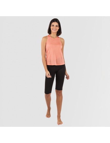 Conjunto deportivo leggings corto mujer naranja - negro Conjunto deportivo leggings corto mujer naranja - negro