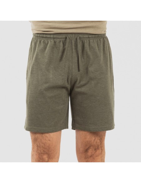 Pijama corto hombre con botones verde cacería - verde oscuro Pijama corto hombre con botones verde cacería - verde oscuro