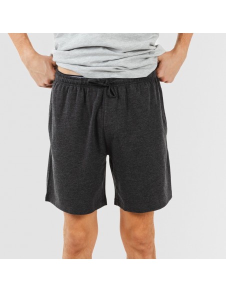 Pijama corto hombre con botones perla - marengo