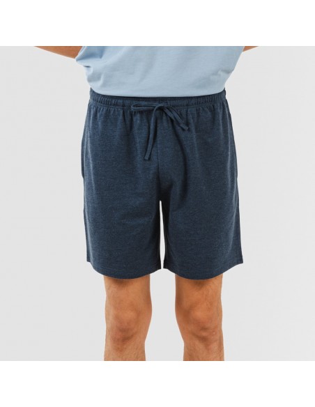 Pijama corto hombre con botones indigo - marino pijamas-cortos-hombre