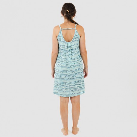 Vestido corto tirantes crepe Ola verde agua