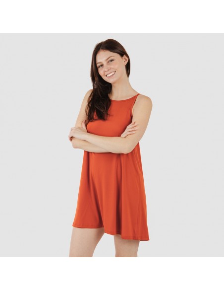 Vestido corto tirantes crepe liso Vestido corto tirantes crepe liso