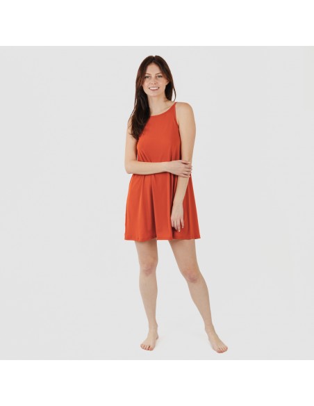 Vestido corto tirantes crepe liso Vestido corto tirantes crepe liso