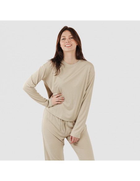 Pijama largo viscosa mujer liso pijamas-largos-mujer