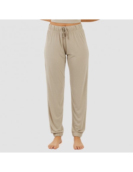 Pijama largo manga corta viscosa mujer liso