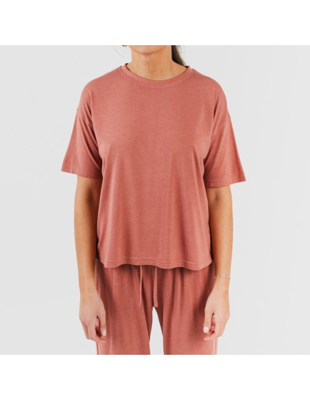 Pijama largo manga corta viscosa mujer liso Pijama largo manga corta viscosa mujer liso