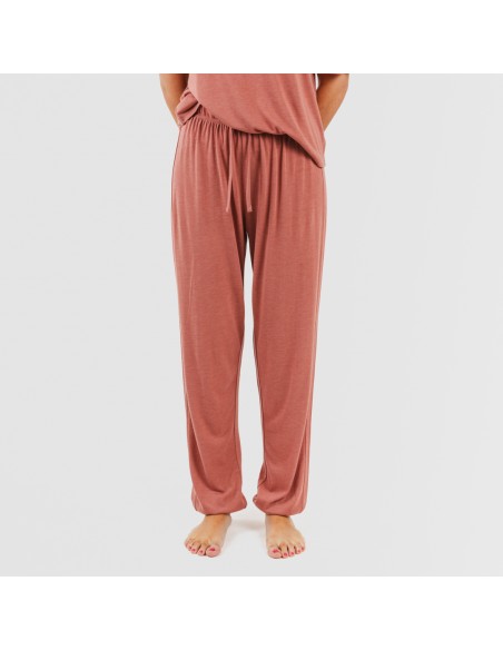 Pijama largo manga corta viscosa mujer liso Pijama largo manga corta viscosa mujer liso