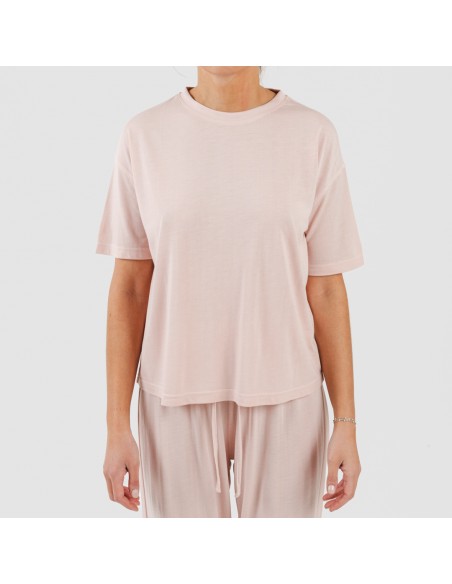 Pijama largo manga corta viscosa mujer liso Pijama largo manga corta viscosa mujer liso