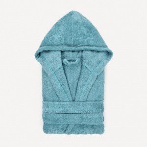 Albornoz capucha agua marina 450gr Unisex