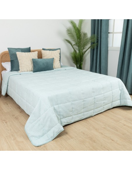Colcha jacquard chenilla Andres verde tiffany - 120gr Colcha jacquard chenilla Andres verde tiffany - 120gr