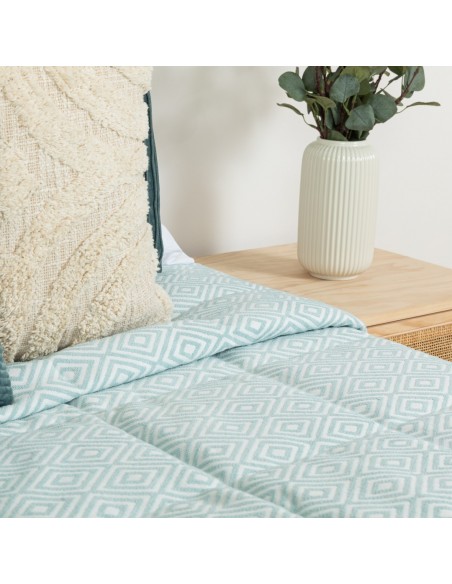 Colcha jacquard chenilla Andres verde tiffany - 120gr Colcha jacquard chenilla Andres verde tiffany - 120gr