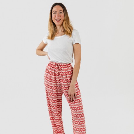Pantalón viscosa Pastela fresa pantalones-comodos-mujer