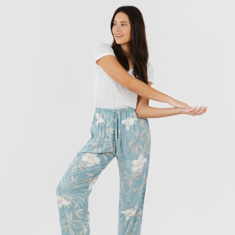 Pantalón viscosa Denia azul