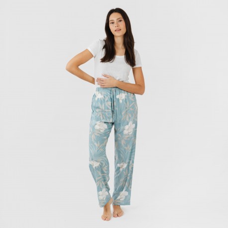 Pantalón viscosa Denia azul