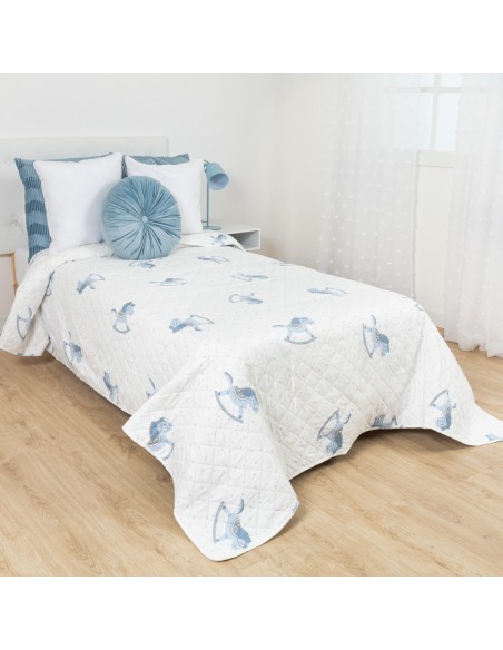Colcha bouti Caballitos celeste Colcha bouti Caballitos celeste