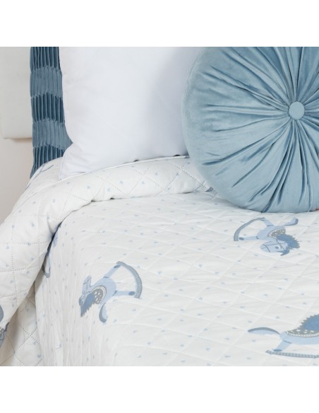 Colcha bouti Caballitos celeste Colcha bouti Caballitos celeste
