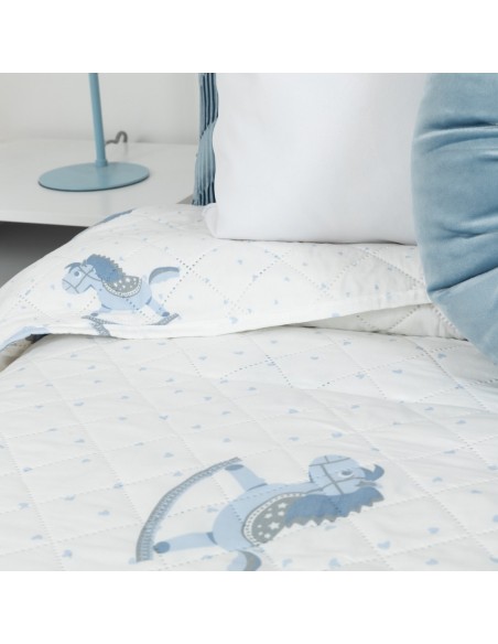 Colcha bouti Caballitos celeste Colcha bouti Caballitos celeste