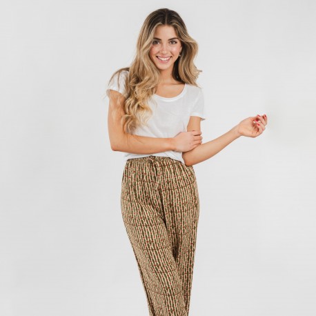 Pantalón viscosa Erina verde caceria pantalones-comodos-mujer