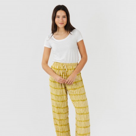 Pantalón viscosa Lemonade verde lima pantalones-comodos-mujer