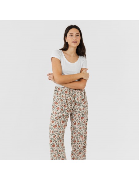 Pantalón viscosa Isabel teja pantalones-comodos-mujer