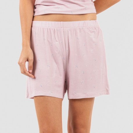 Pijama corto manga fluida viscosa mujer Melanie malva